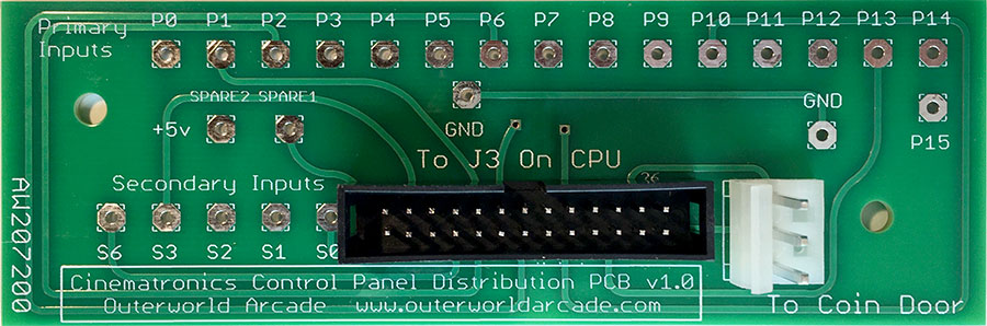 Cinematronics Control Panel Distribution PCB