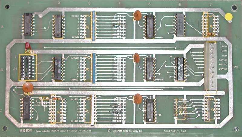 exidy targ and spectar color adapter pcb